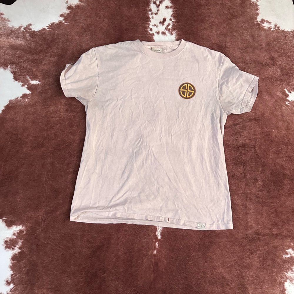 Simply Southern Cream T-Shirt with Gold Emblem